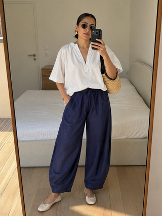Barrel Elasticated Pants- Navy