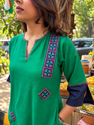 Cross Stitch Long Set- Green