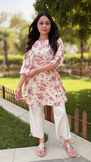 Guldasta Linen Coord Set- Pink