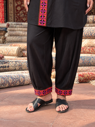 Cross Stitch Long Set- Black