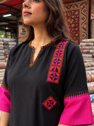 Cross Stitch Long Set- Black