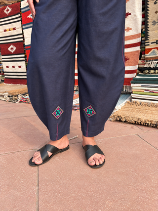 Cross Stitch Short Set- Navy