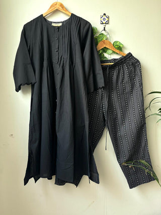 Neelam Kurta Set- Black