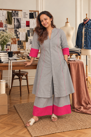 Kamal Linen Set- Grey