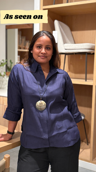 Saanjh Linen shirt- Navy