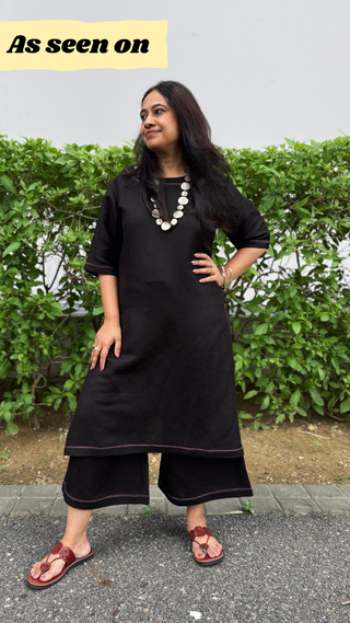 Dhara Culotte Set- Black