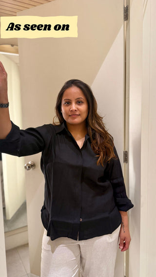 Saanjh Linen shirt- Black