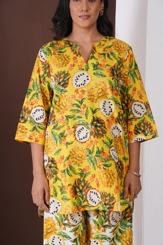 Pineapple Doby Short Kurti- Farshi Pants Set