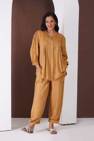 Crepe Pintuck Set- Tan