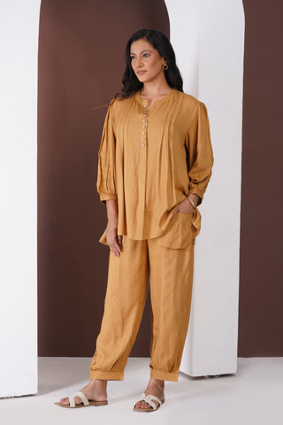 Crepe Pintuck Set- Tan