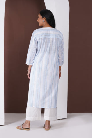 Pakeeza Blue Mul A- Line Kurta Set