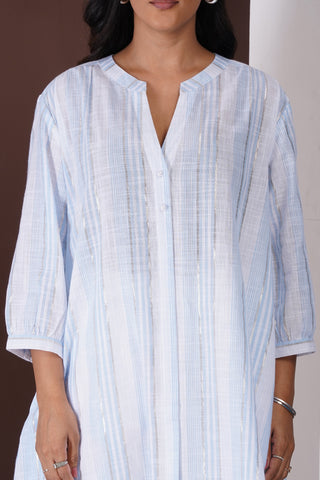 Pakeeza Blue Mul A- Line Kurta Set