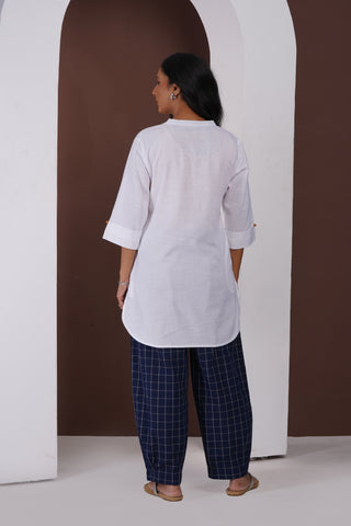 Kashi Checkered Coord Set- Navy