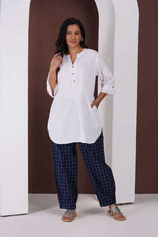 Kashi Checkered Coord Set- Navy