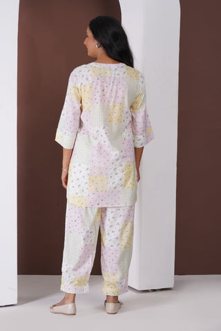 Rose Short Kurti- Farshi Pants Set