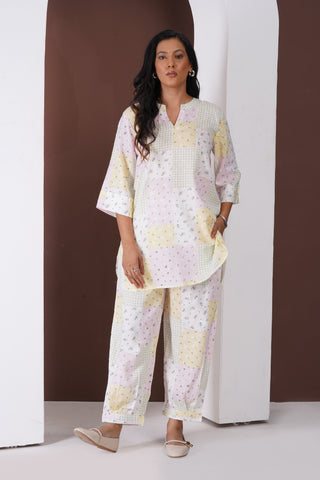 Rose Short Kurti- Farshi Pants Set