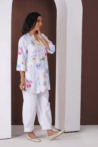 Watercolour Cotton Silk Coord Set