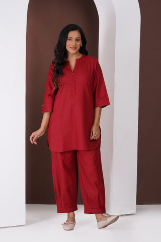 Coffee Coord Set- Maroon