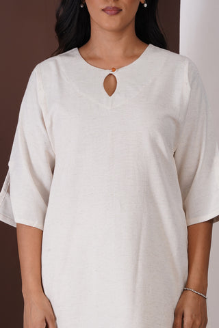 Masala Tea Kurta Set- Ivory
