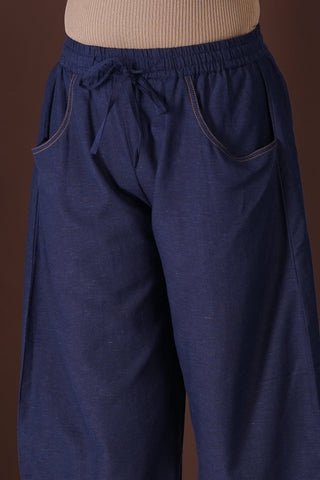 Barrel Elasticated Pants- Navy