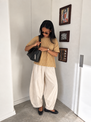 Barrel Elasticated Pants- Ivory