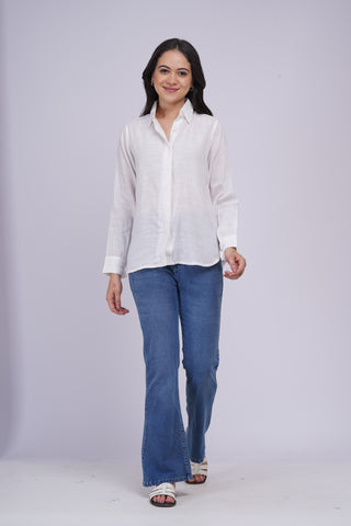 Saanjh Linen shirt- Ivory