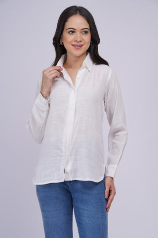 Saanjh Linen shirt- Ivory