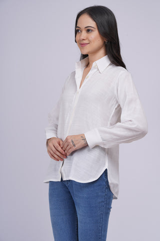 Saanjh Linen shirt- Ivory