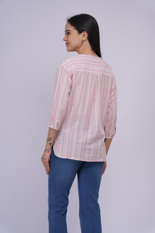 Coco Hand Embroidered Kurta Top- Pink