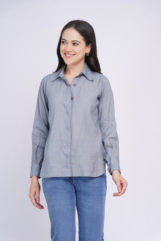 Saanjh Linen shirt- Grey