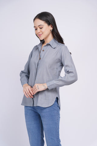 Saanjh Linen shirt- Grey