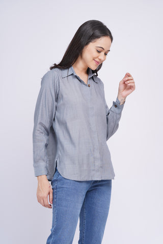 Saanjh Linen shirt- Grey