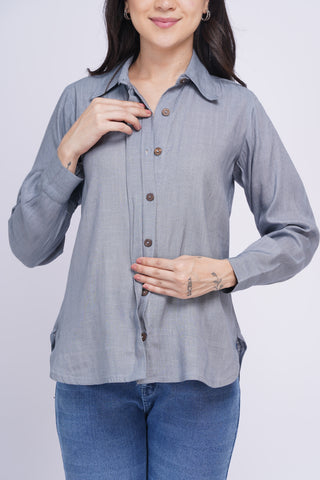 Saanjh Linen shirt- Grey