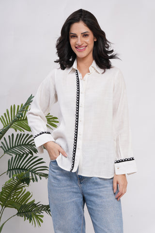 Boho Lace Shirt- Cream