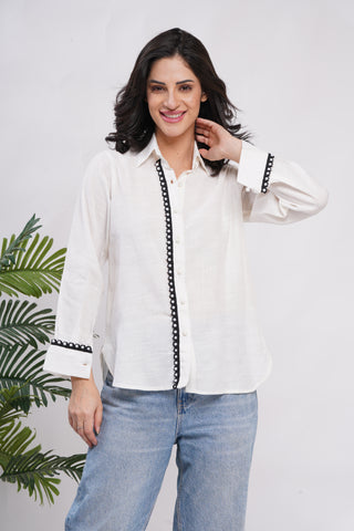 Boho Lace Shirt- Cream