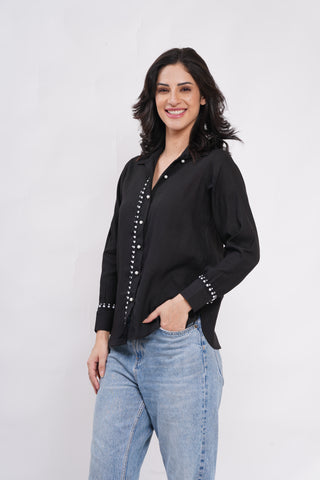 Boho Lace Shirt- Black