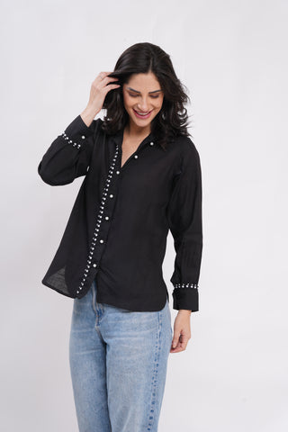 Boho Lace Shirt- Black