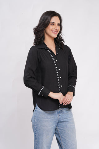 Boho Lace Shirt- Black
