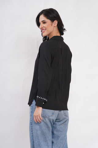 Boho Lace Shirt- Black