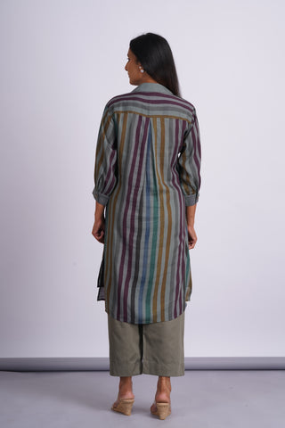 Rangeela Cotton Silk Kurta Set- Grey