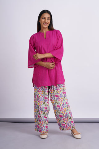 Flora Cotton Farshi Set- Magenta