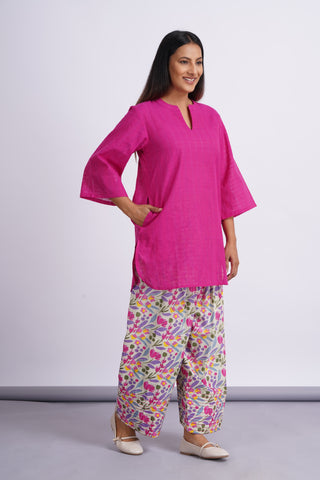 Flora Cotton Farshi Set- Magenta