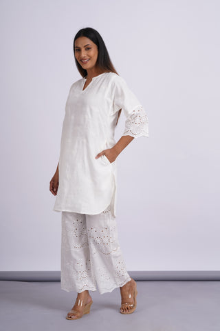 Sunrise Linen Schiffli Set