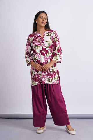 Garden Silk Farshi Set- Wine
