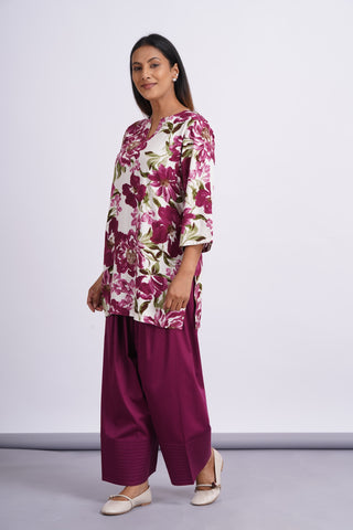 Garden Silk Farshi Set- Wine