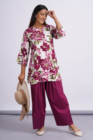 Garden Silk Farshi Set- Wine