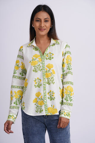 Limon Linen Blen V neck Shirt