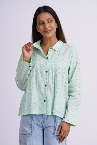 Mul Boota Top- Sea Green