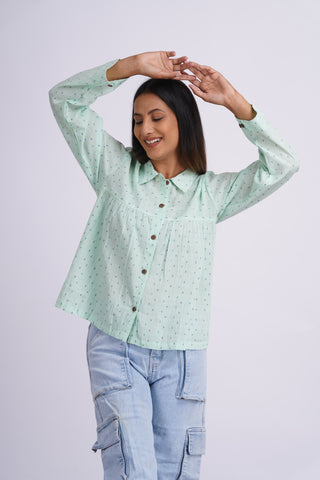 Mul Boota Top- Sea Green
