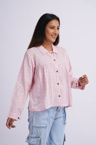 Mul Boota Top- Pink